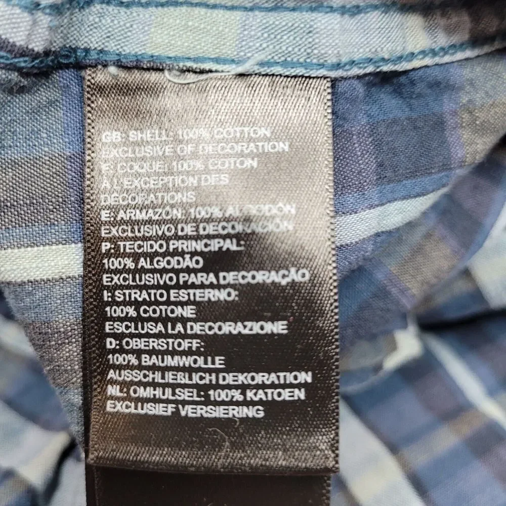 North Face Hiking / Camp Short Sleeve‎ Plaid Button Up Shirt - Medium - CLEAN!